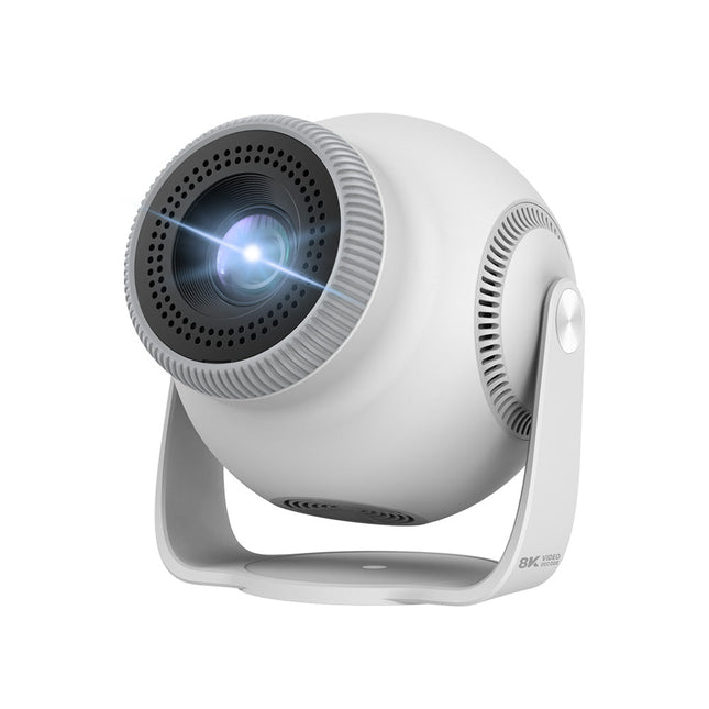 Portable Smart Projector 720p Big Screen 150 Inch WiFi6 Auto Keystone White