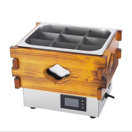 Commercial Electric Oden Cooker 220V Single Tank 9-Grid Food Warmer with Digital Control
