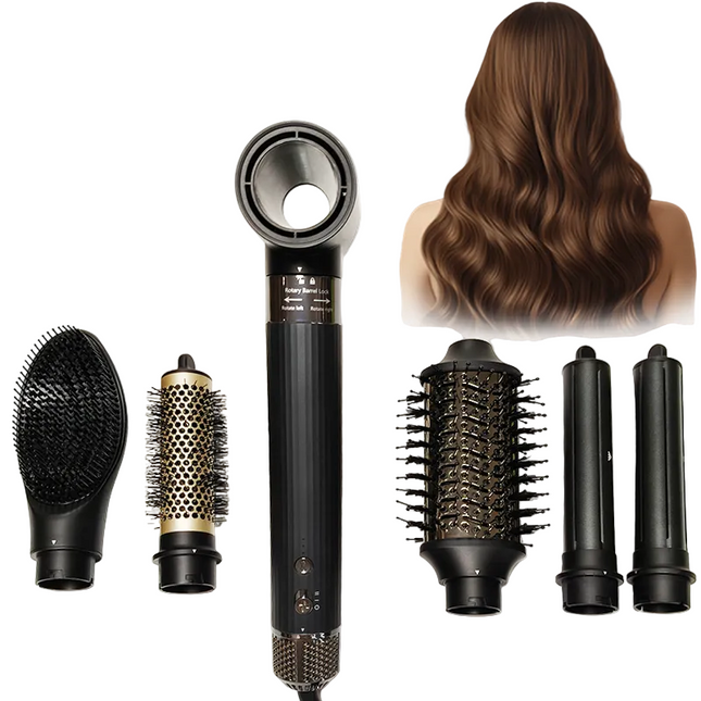 6 in 1 Multifunction Hair Dryer Brush Set with Curling Iron and Styling Combs