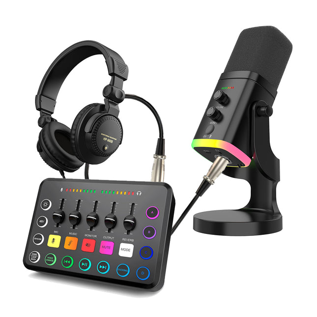 Rechargeable Bluetooth Microphone & Sound Card Kit for Livestream, Recording, Podcasting