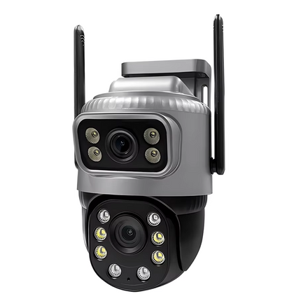 4G Wireless Dual Lens CCTV Security Camera IP65 Night Vision Pan Tilt Control
