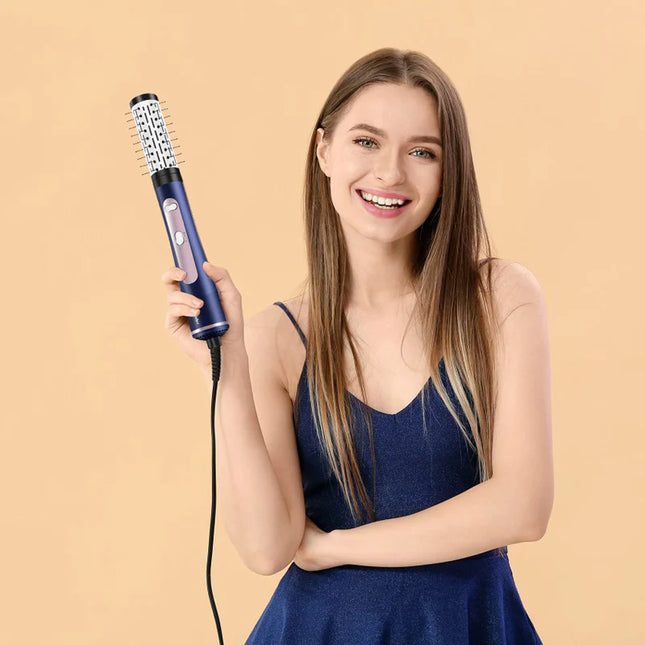 3-in-1 Ionic Hot Air Styling Brush with Adjustable Heat Control for Smooth & Curly Looks