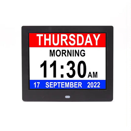 7-Inch Smart Digital Picture Frame with Clock, Dual Time Display, Audio Support & Remote