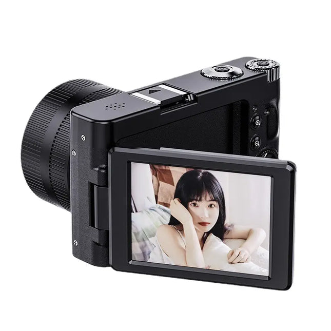 Compact 48MP UHD Camera for Vlogging & Streaming with Rotating IPS Display and LED Light