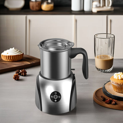 Electric Milk Frother 350ml Stainless Steel, 450W for Coffee & Hot Chocolate