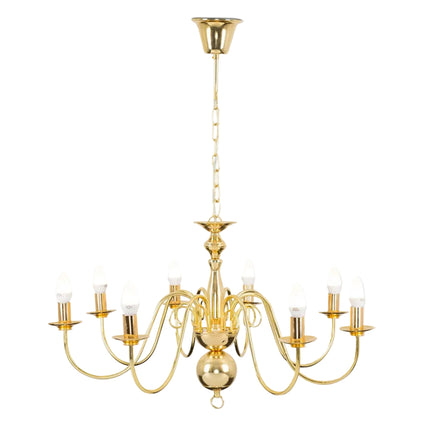 Vintage 8-Light Iron Chandelier Pendant Lamp for Living Room Dining Area