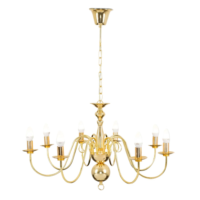 Vintage 8-Light Iron Chandelier Pendant Lamp for Living Room Dining Area