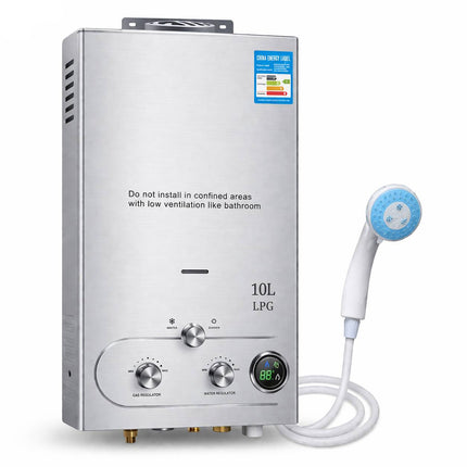 8L Tankless Gas Water Heater 16kW LPG Natural Gas Instant Hot Water Stainless Steel