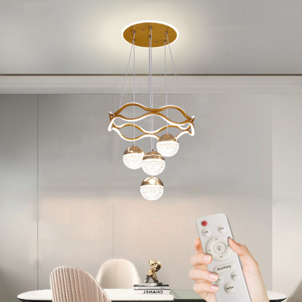 Modern Circular LED Pendant Ceiling Light Warm White Acrylic Ring Design Contemporary Indoor Lighting