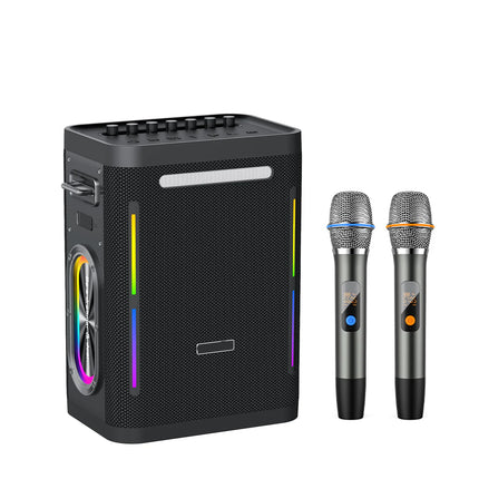 High-Performance 300W Wireless Party Speaker with Dual Mics, LED Effects & Stereo Sound