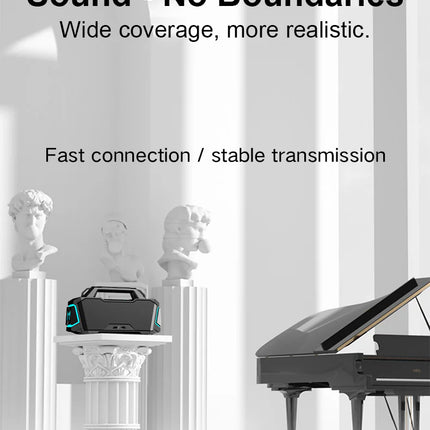 Portable Bluetooth Party Speaker with Multi-Input Support & High-Power Surround Sound