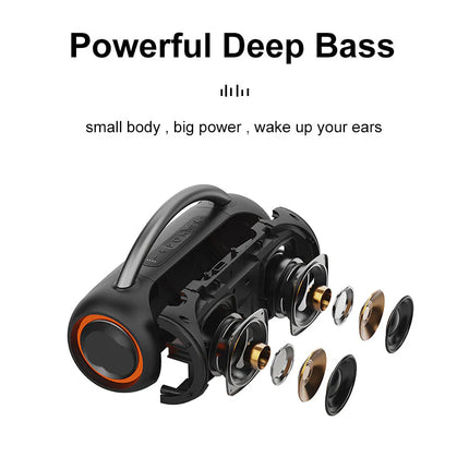 High-Power Portable Bluetooth Speaker with LED Lights, 60W Stereo Sound, Waterproof & Rechargeable