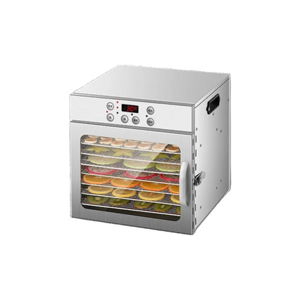 Electric Food Dehydrator with 8 Trays, Adjustable 30–90°C Temperature, 24-Hour Timer, Stainless Steel