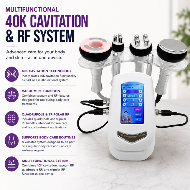40K Cavitation & RF Body Shaping Device with Vacuum Function