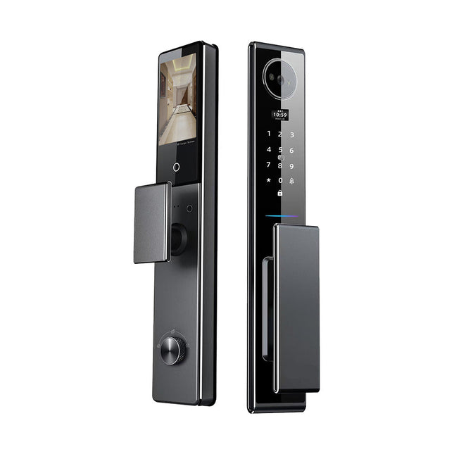 Aluminum Alloy Digital Door Lock with 360° Fingerprint, HD Camera, OLED/IPS Screen & App Unlock