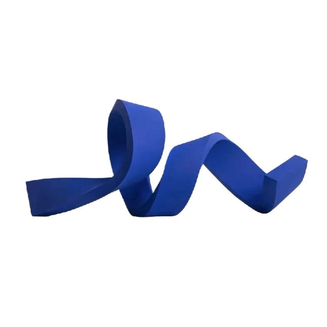 Contemporary Twisted Ribbon Sculpture for Living Room Display Matte Resin 43cm