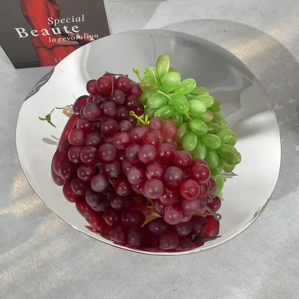 Nordic Style Decorative Stainless Steel Fruit Tray for Living Room and Dining Table