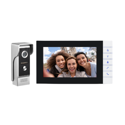 7-Inch Touchscreen Video Door Intercom with Outdoor Camera, Night Vision & Door Unlock Function