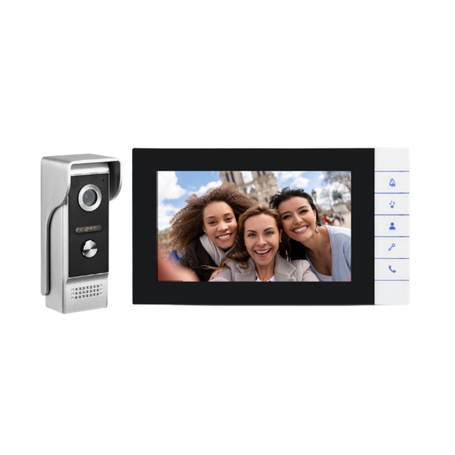 7-Inch Touchscreen Video Door Intercom with Outdoor Camera, Night Vision & Door Unlock Function