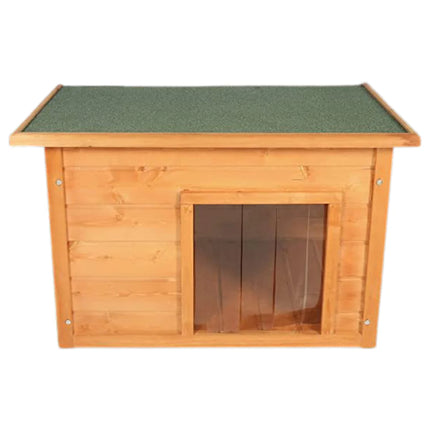 Outdoor Wooden Pet Shelter with Rustic Cabin Design and Weather Protection
