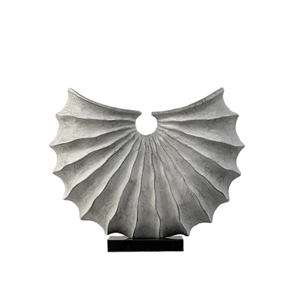 Scallop Design Decorative Flower Vase Resin Modern Home Decor Accent 33x12x26cm