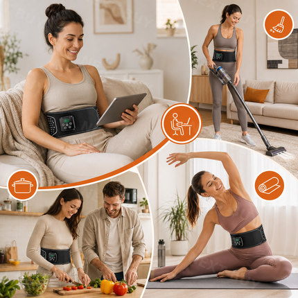 Heated Lumbar Support Belt with Air Compression & Vibration Massage for Lower Back Support