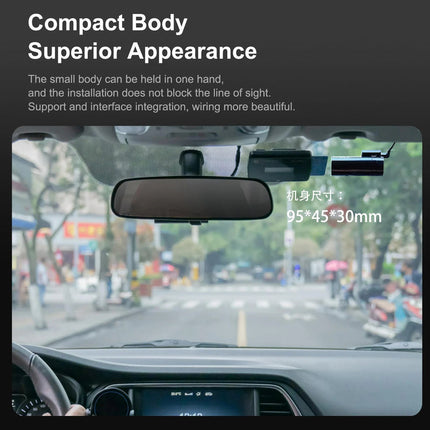 Triple Camera WiFi Car Dash Recorder with 2K Front and Dual 1080p Views Black