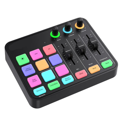 Portable USB Audio Mixer with Bluetooth 4.2, 48kHz/16-Bit Sampling, Headphone Monitoring Output