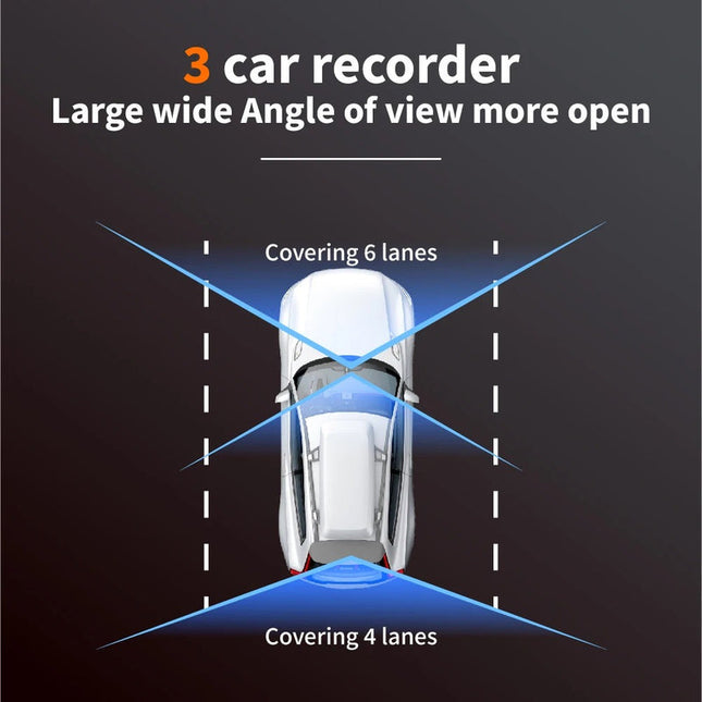Dual Lens 2K + 1080P Dash Camera with WiFi Recording