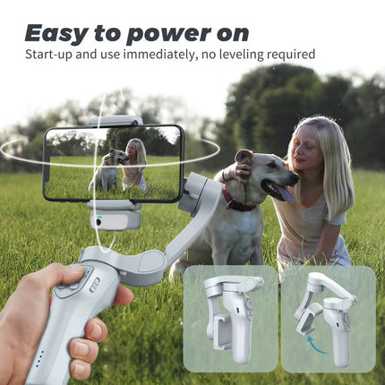 Portable 3-Axis Handheld Smartphone Gimbal Stabilizer – Foldable Design for Vlogging and Live Streaming