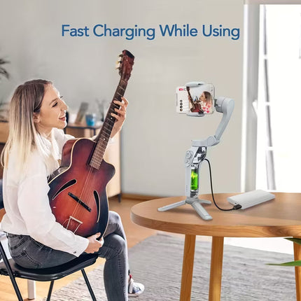 Portable 3-Axis Handheld Smartphone Gimbal Stabilizer – Foldable Design for Vlogging and Live Streaming