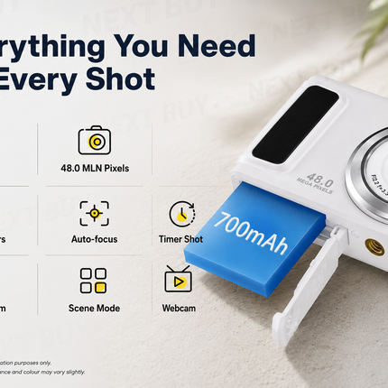 Compact Digital Camera with 13MP CMOS Sensor, 3.0” LCD Screen & TF Card Storage