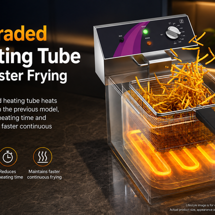 Commercial Electric Deep Fryer 10L / 12L Single Cylinder with Precise Temperature Control