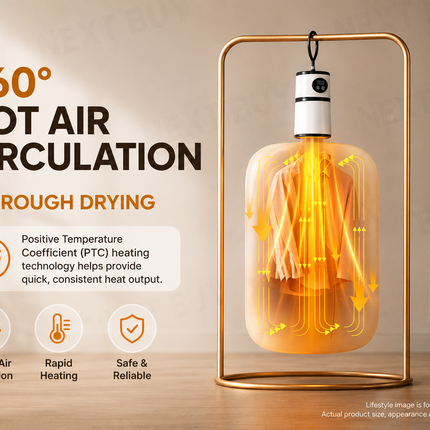 Portable Electric Clothes Dryer with 360° Hot Air Circulation Compact Laundry Drying Bag