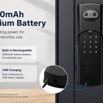 Smart Outdoor Gate Lock, Waterproof Zinc Alloy Design with Fingerprint, Password, Card & App Control