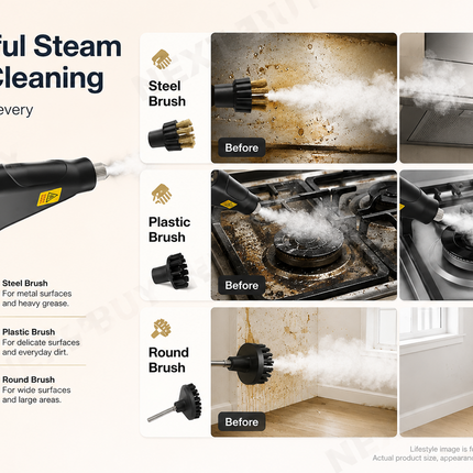 Powerful 1500W Steam Cleaner for Cars, Engines & Industrial Equipment