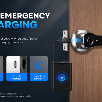 Smart Fingerprint Door Handle Lock with Bluetooth, Passcode, IC Card & Key Access