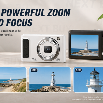 Compact Digital Camera with 13MP CMOS Sensor, 3.0” LCD Screen & TF Card Storage