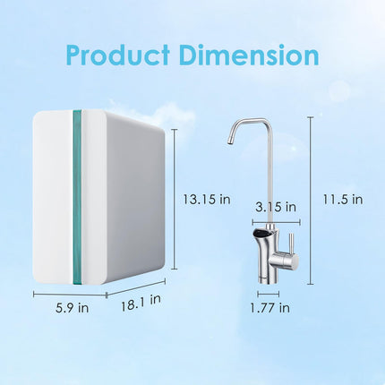 Compact Reverse Osmosis Drinking Water System with 13-Stage Purification & Rapid 2.5L/Min Flow