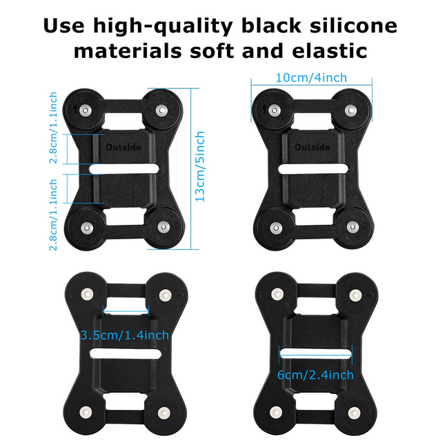 Durable Silicone Camera Clip Wearable Stable 8 Point Holder Black