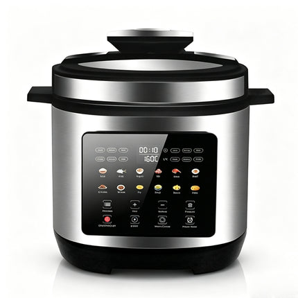 6L 12-in-1 Electric Multi Cooker with Digital Controls, Stainless Steel Pot & One-Touch Cooking