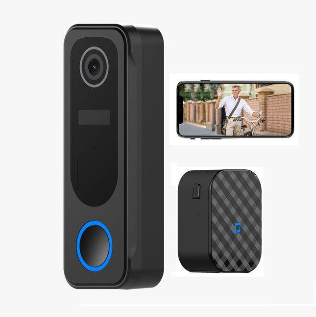 Wireless IP65 Waterproof Video Doorbell with PIR Motion Detection, Two-Way Audio & 5200mAh Rechargeable Battery
