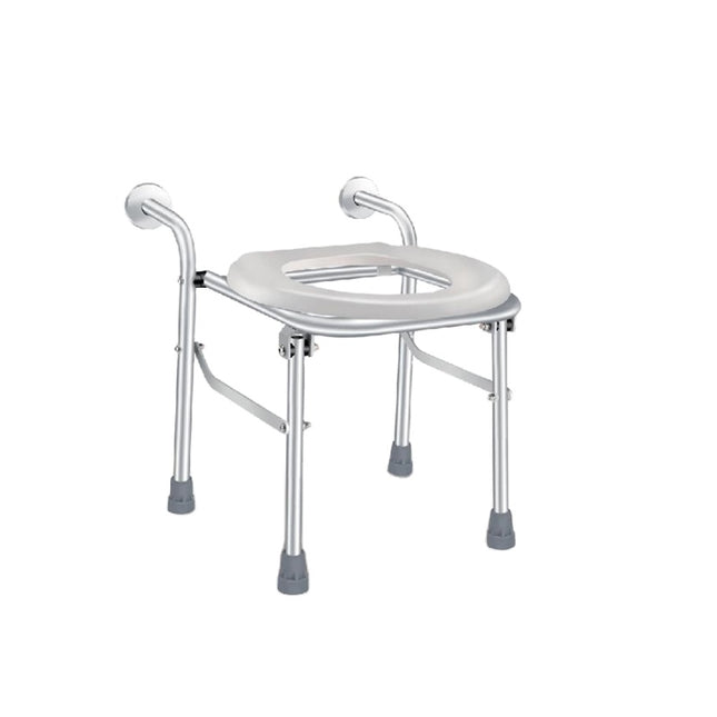 Portable Shower and Commode Chair with Steel Frame for Home and Care Use