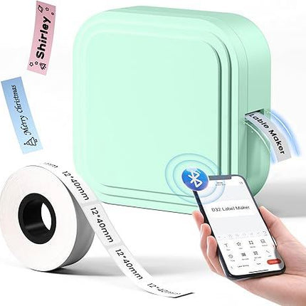 Portable Thermal Label Printer with 500mAh Battery for 12-15mm Self-Adhesive Labels