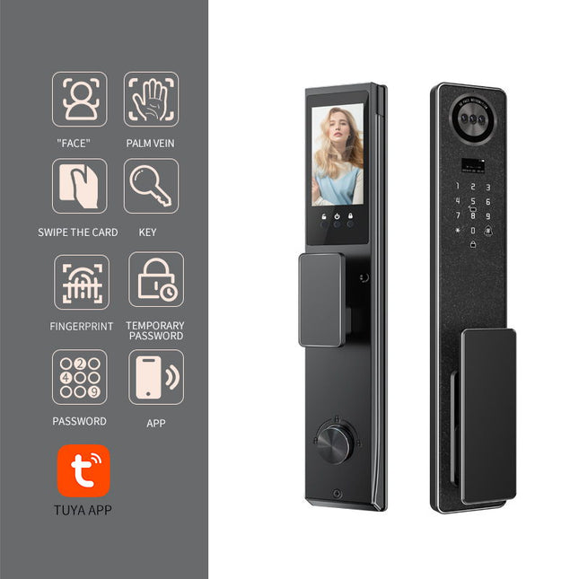 5-in-1 Biometric Smart Door Lock with Face Recognition, Fingerprint, Card, Password & Mechanical Key