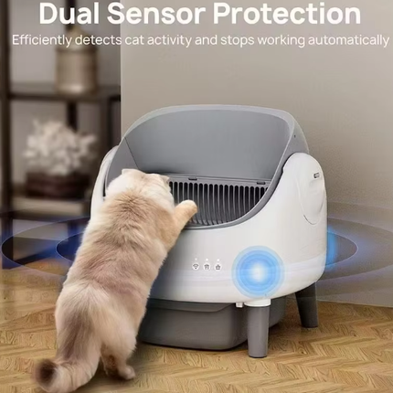 Automatic Smart Cat Litter Box with App Control and Large Enclosed Chamber