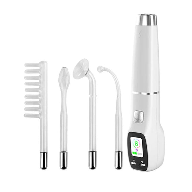 Professional High Frequency Facial Wand for Skin Renewal & Scalp Care – Home Use Device with Multiple Electrodes