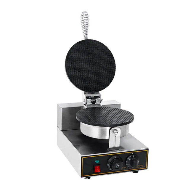 Commercial Electric Waffle Cone & Egg Roll Maker – Single Plate, Adjustable Heat, 1000W