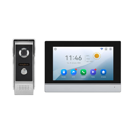 1080P Smart Video Door Intercom System with 7 Inch IPS Touch Screen, 2 Cameras & 2 Door Locks, IP65 Night Vision