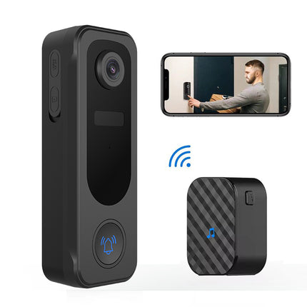 Rechargeable Wireless Video Doorbell with IP65 Waterproof Design, Two-Way Audio & SD Card Recording
